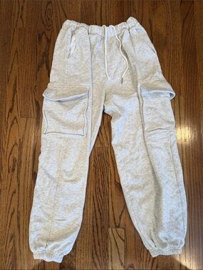 Abercrombie & Fitch Light Gray Cargo Sweatpants